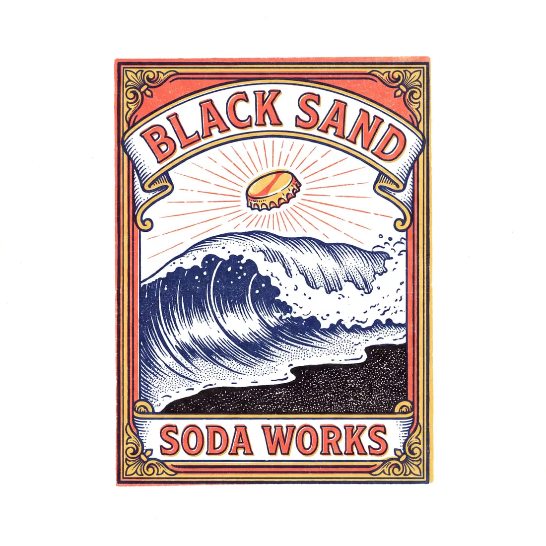 Black Sand Soda Works — logo by Luca