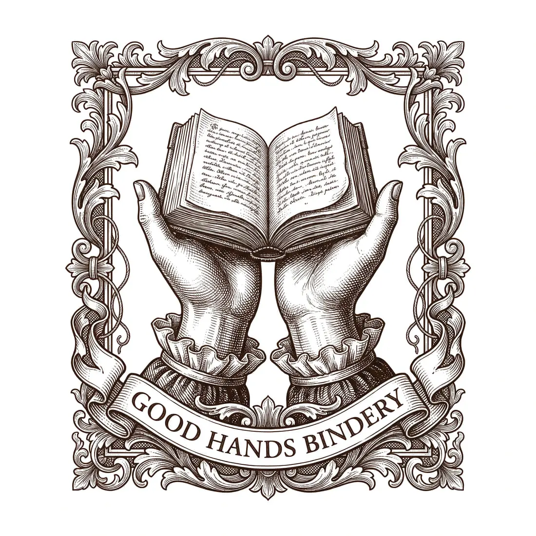 Good Hands Bindery — logo by Luca