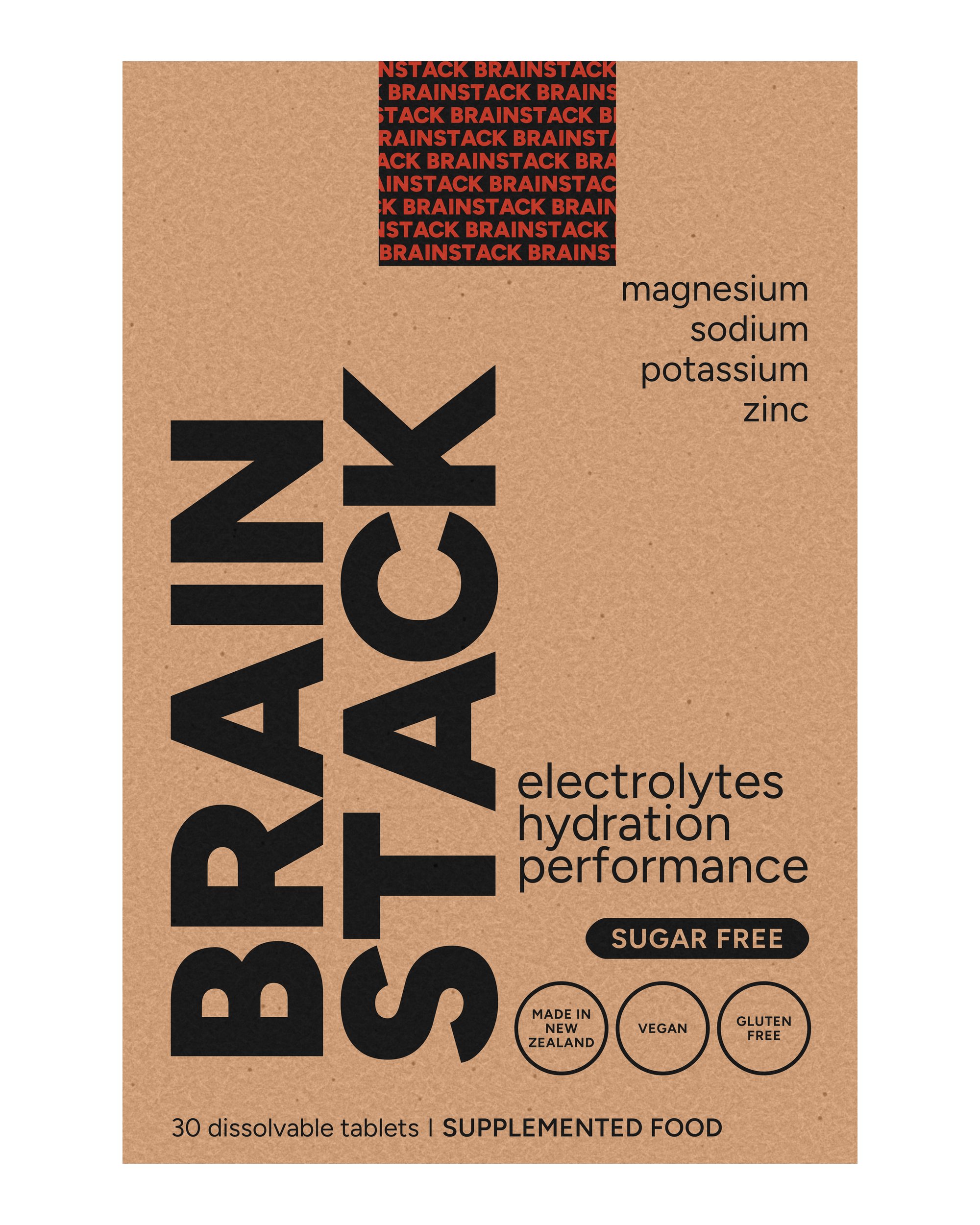 The refined Brainstack pack, front panel, after the redesign