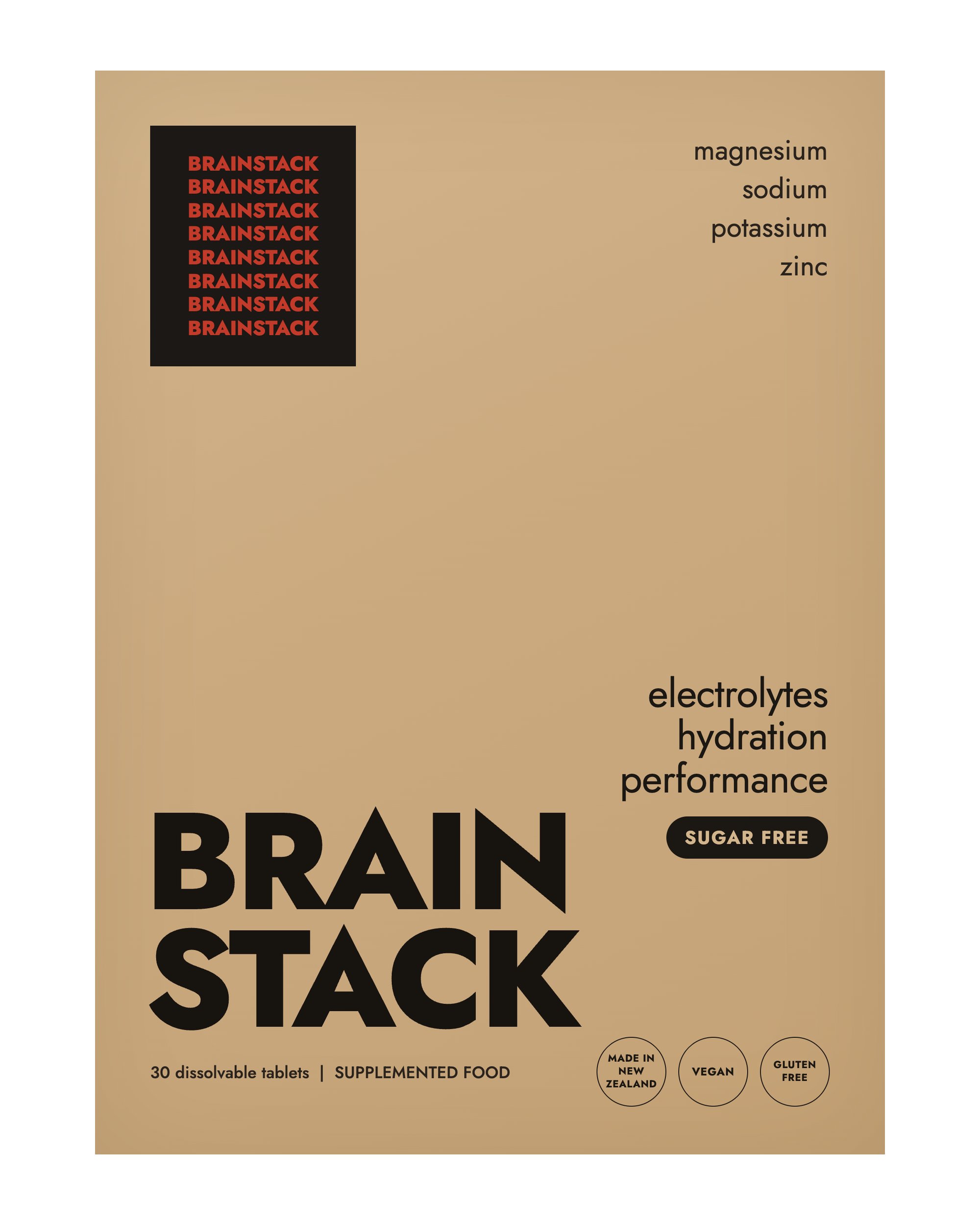 The original Brainstack pack, front panel, before the redesign
